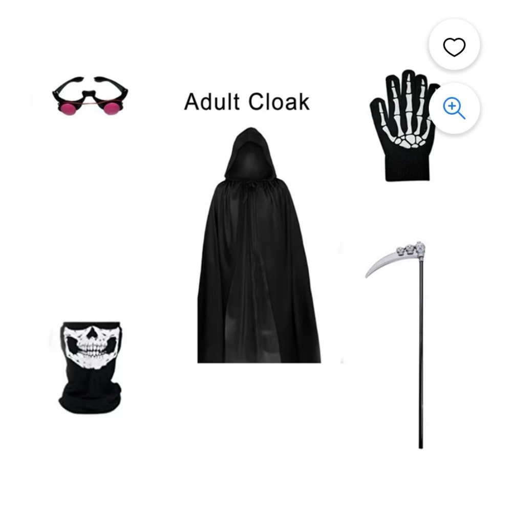 5 piece grim reaper costume for boys- new - Picture 6 of 7